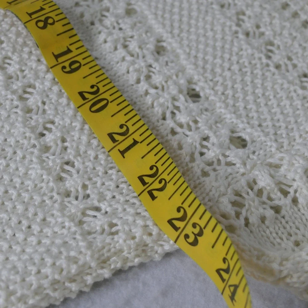 Pink Rose Womens Cardigan L Cream Boho Crochet Pointelle Scalloped PS5S44430